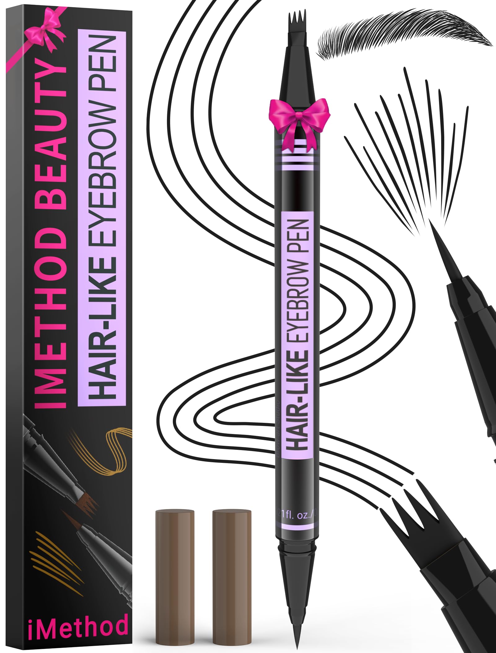 iMethod Eyebrow Pen - Eyebrow Pencil Magic 2-in-1 Eye Brow Pencils for Women