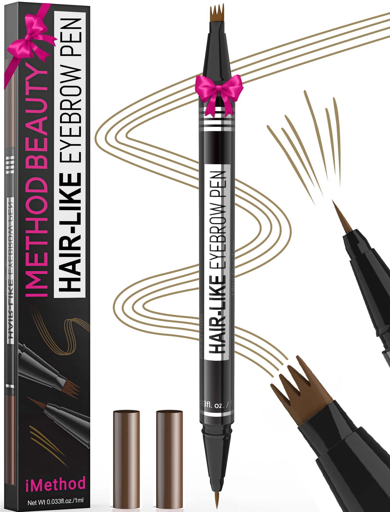 iMethod Microblading Eyebrow Pen - Eyebrow Pencil Magical 2-in-1 Dual-Ended Eye Brow Pencils for Women