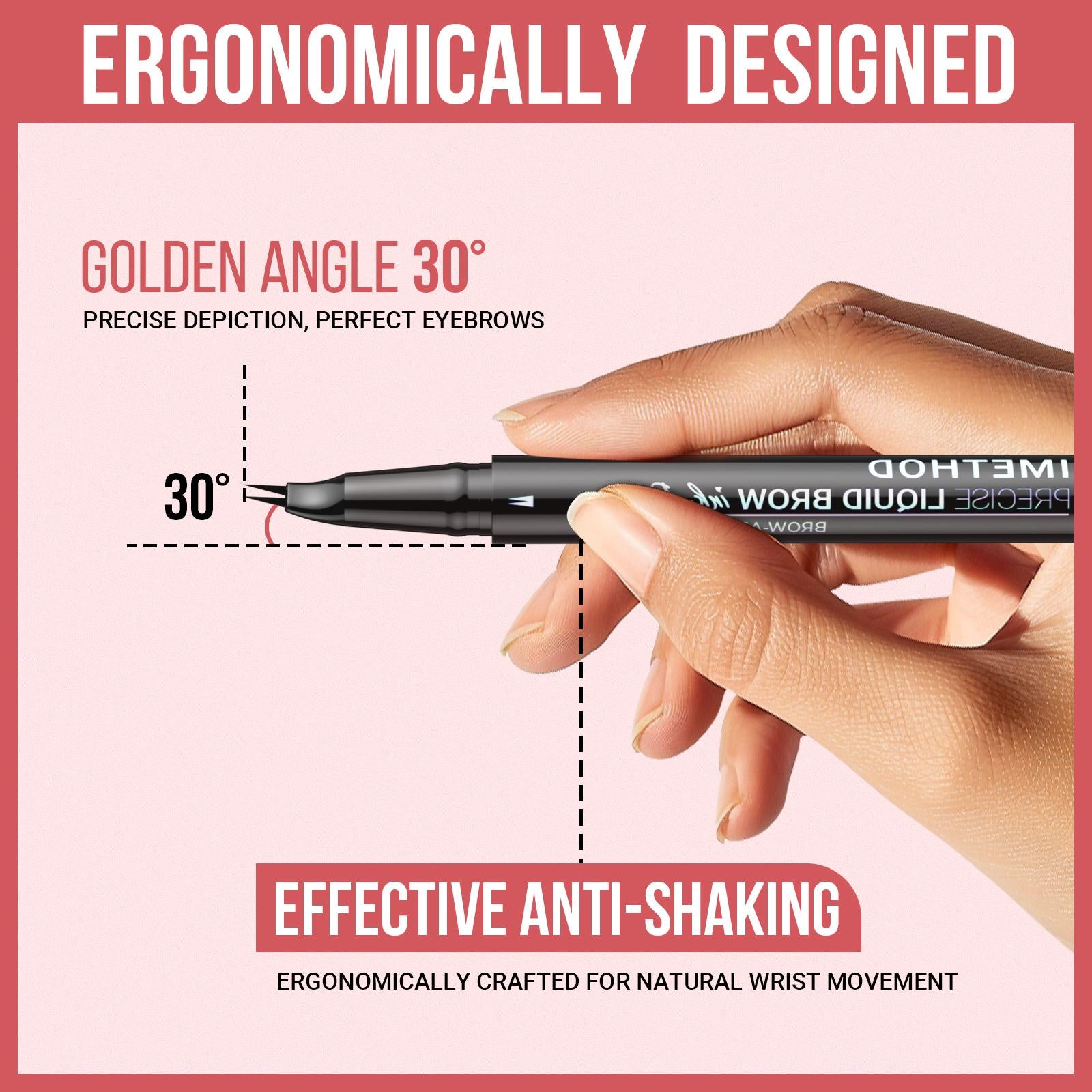 iMethod Curved Eyebrow Pen - Eyebrow Pencil, Brow Pencil 2-in-1 Dual-Ended Microblading Eyebrow Pen