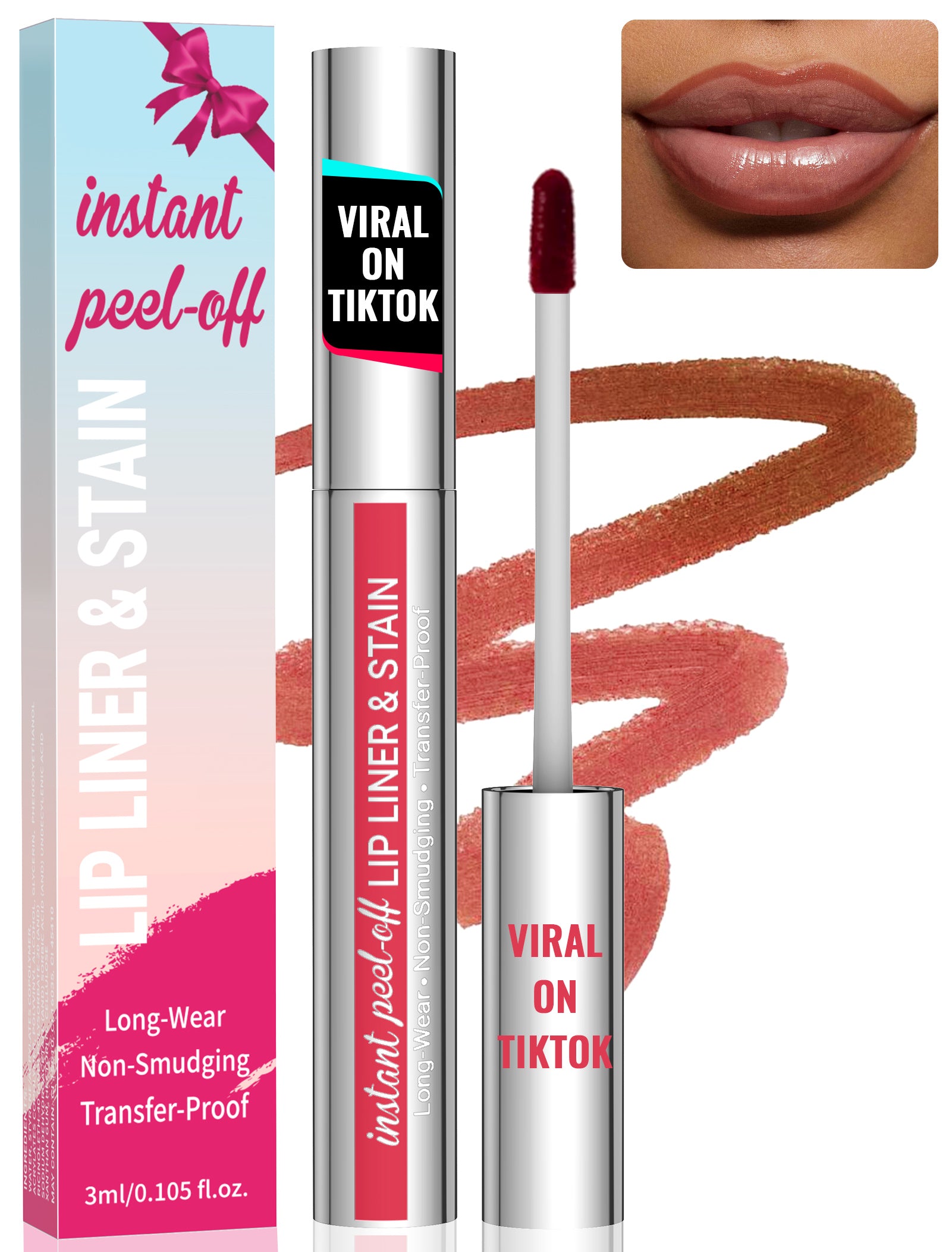 iMethod Lip Stain - Lip Liner Stain, Natural Long Lasting Lip Stain Peel Off