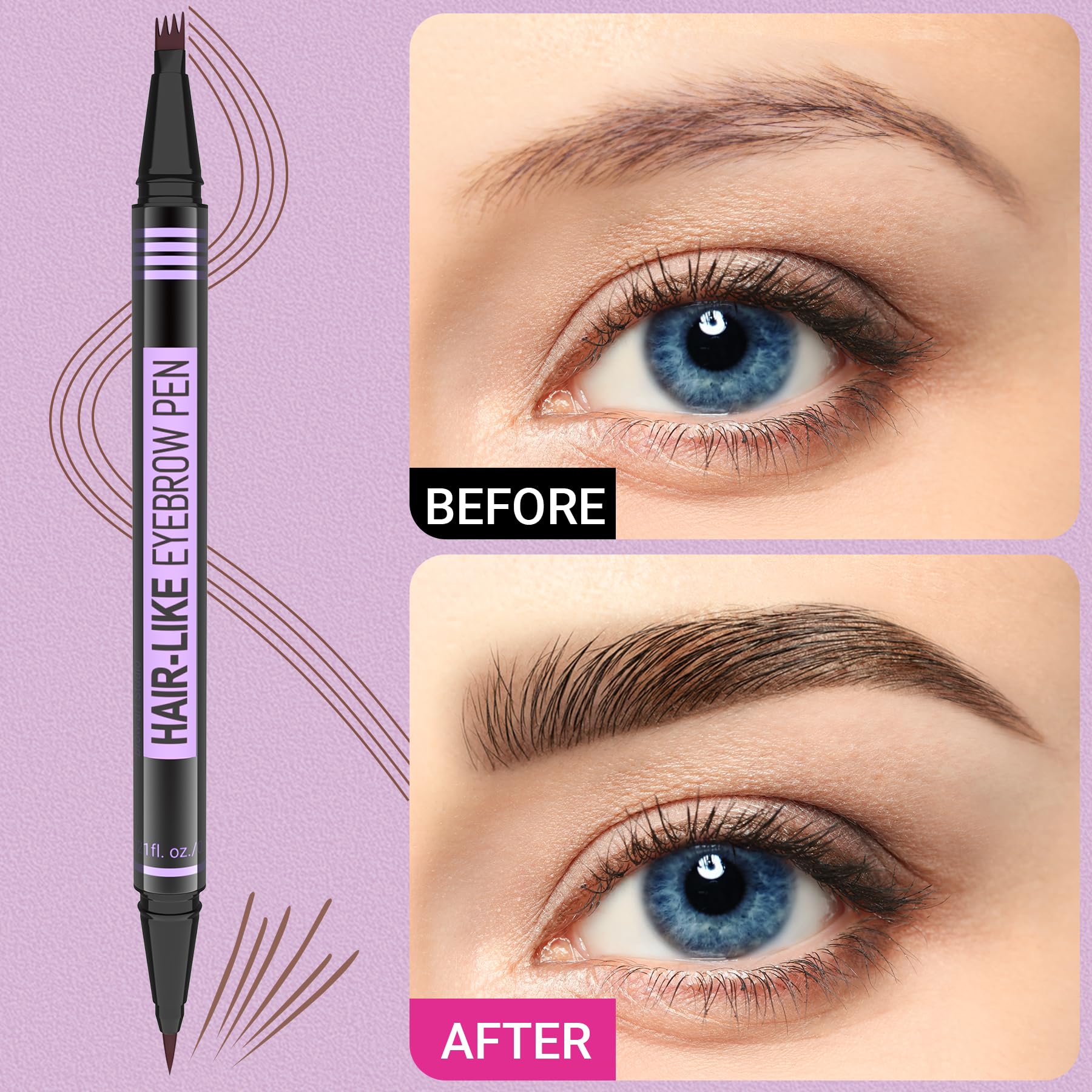 iMethod Eyebrow Pen - Eyebrow Pencil Magic 2-in-1 Eye Brow Pencils for Women