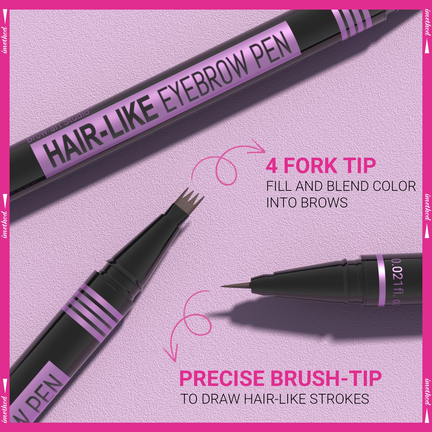 iMethod Eyebrow Pen - Eyebrow Pencil Magic 2-in-1 Eye Brow Pencils for Women