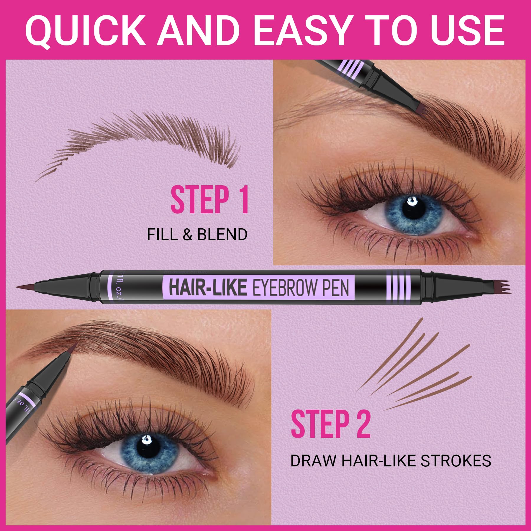 iMethod Eyebrow Pen - Eyebrow Pencil Magic 2-in-1 Eye Brow Pencils for Women