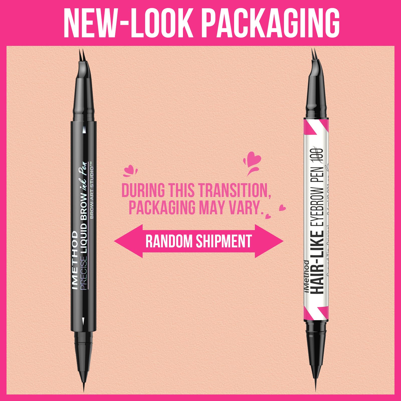 iMethod Curved Eyebrow Pen - Eyebrow Pencil 2-in-1 Dual-Ended Eyebrow Pen with Curved Tip and Precise Brush-Tip